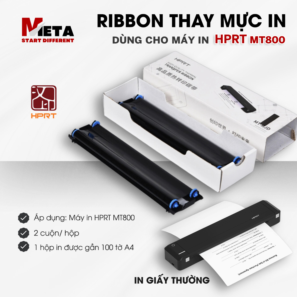 Hộp Ribbon Thay Thế Mực Dùng Cho Máy In HPRT MT800 | Shopee Việt Nam