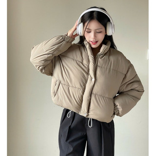 Áo khoác phao croptop Forgirl áo phao chần bông phong cách Hàn Quốc basic mùa đông siêu ấm T014