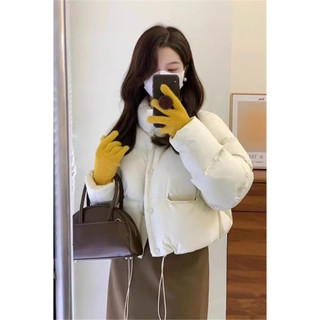 Áo khoác phao croptop Forgirl áo phao chần bông phong cách Hàn Quốc basic mùa đông siêu ấm T014