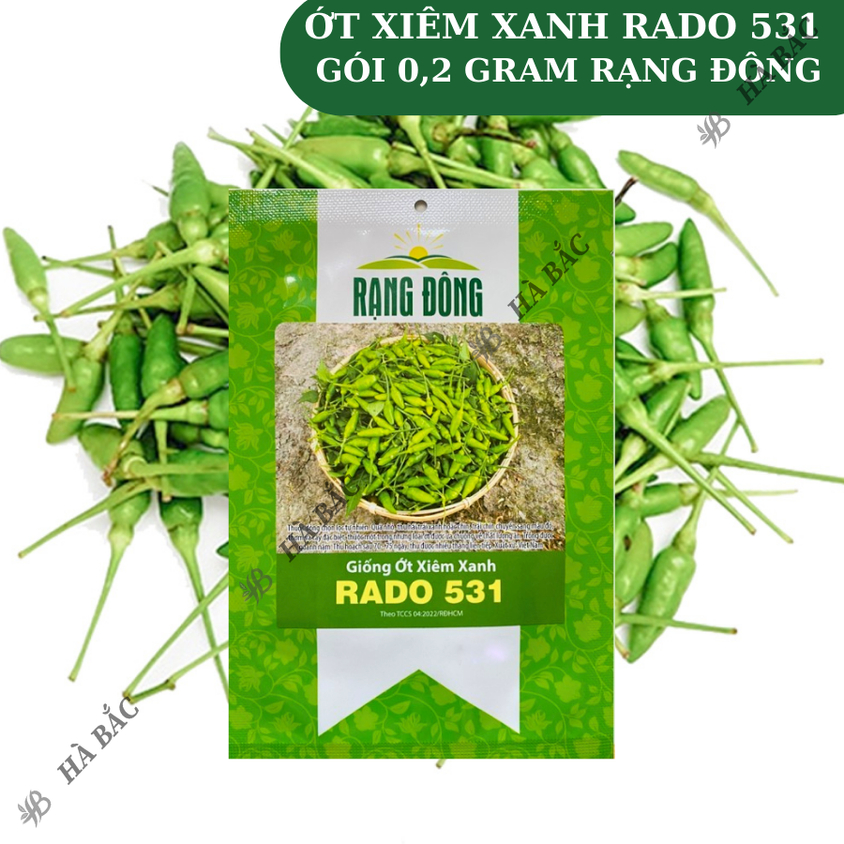 Hạt giống Ớt Xiêm Xanh Rado 531 (0,2gram~30 hạt) trái sai, cây khỏe, sum suê