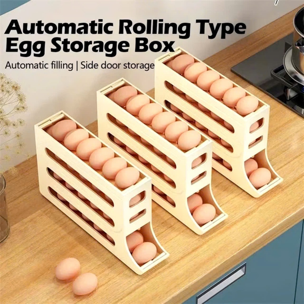 KHAY ĐỰNG TRỨNG 2 TẦNG 4 TẦNG,  Khay Đựng Trứng Tủ Lạnh Tự Lăn Thông Minh -  MA:KHAYTRUNG25