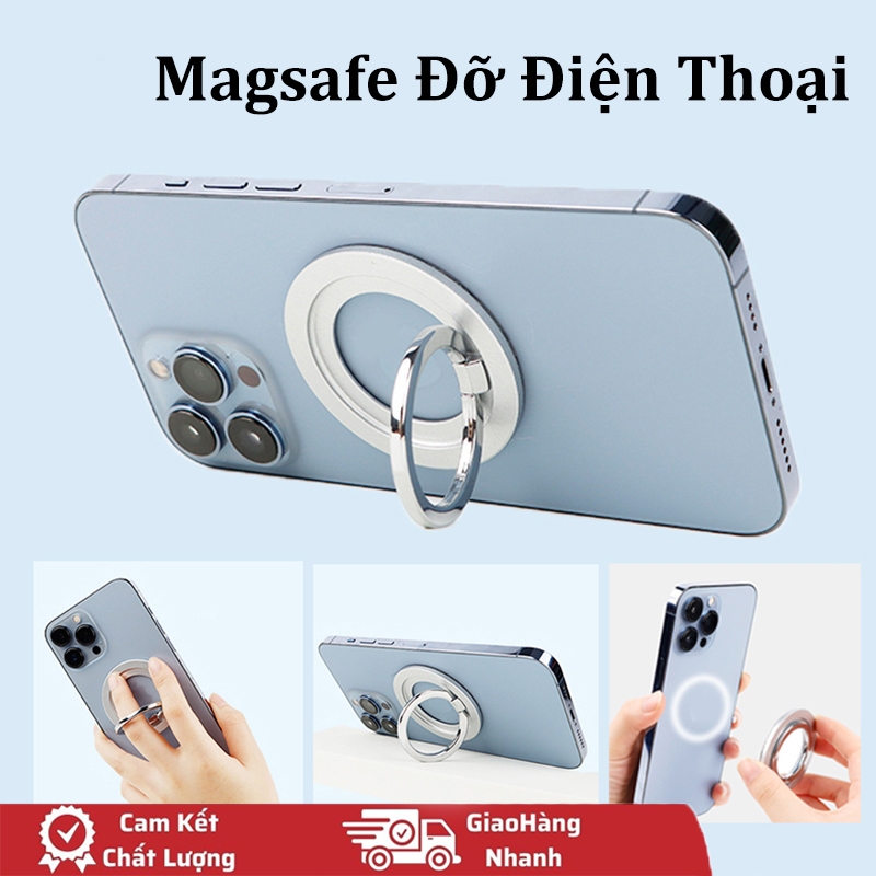 Magsafe Đỡ Điện Thoại Di Động Nhẫn Từ Tính Giá Đỡ Từ Vòng Xoay Có Thể Gập Lại Chân Đế Nam Châm Cầm Để Bàn Cho 15 14