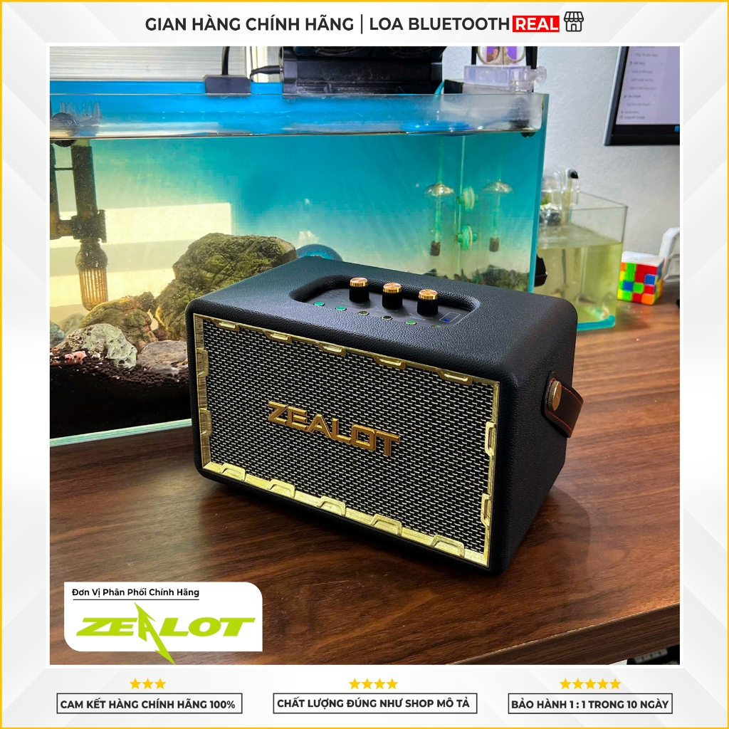ZEALOT MT01M 60W ワイヤレススピーカー ZEALOT-MT01 Retro Wooden Portable Wireless Speaker with TF