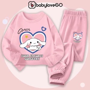 Bộ thu đông dài tay cho bé gái BabyloveGO, bộ quần áo trẻ em chất thun cotton BD-RM18