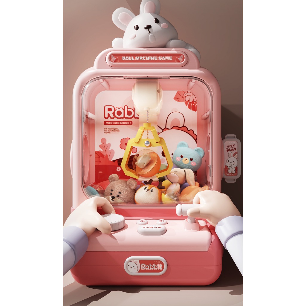 Đồ Chơi Máy Gắp Thú Bông Máy Gắp Gấu Mini Có Nhạc Có Đèn Tặng Kèm Nhiều Gấu Bông Cho Bé Siêu Sịn - Đồ Chơi Cho Bé PUKAPI