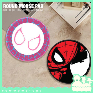 [Sẵn VN] 22*22*0.25cm Bàn Di Chuột / Lót Chuột Tròn Cao Su Vải Phong Cách Hoạ Tiết Nhân Vật Siêu Anh Hùng Superheroes