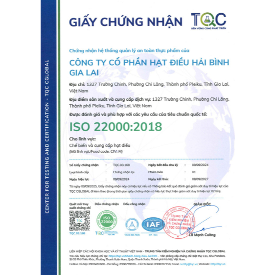 Hũ 250g - Hạt điều Rang Củi Hải Bình Gia Lai - Date mới, Thơm ngon, giòn rụm