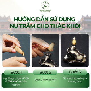 [OCOP 4 SAO - KHÓI NGƯỢC MẠNH] Hộp 45 viên nụ trầm hương khói ngược cao cấp Tân Nguyên, thơm dịu nhẹ, ngắm khói chảy
