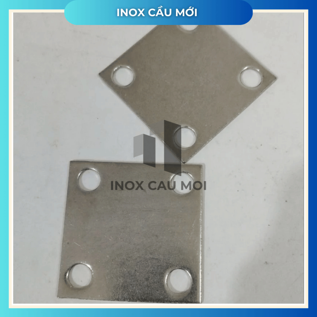 Bản mã inox, mặt bích inox vuông 8x8, 10x10, 12x12, 15x15cm dày 3-5 ly - Hàng chuẩn inox chất lượng