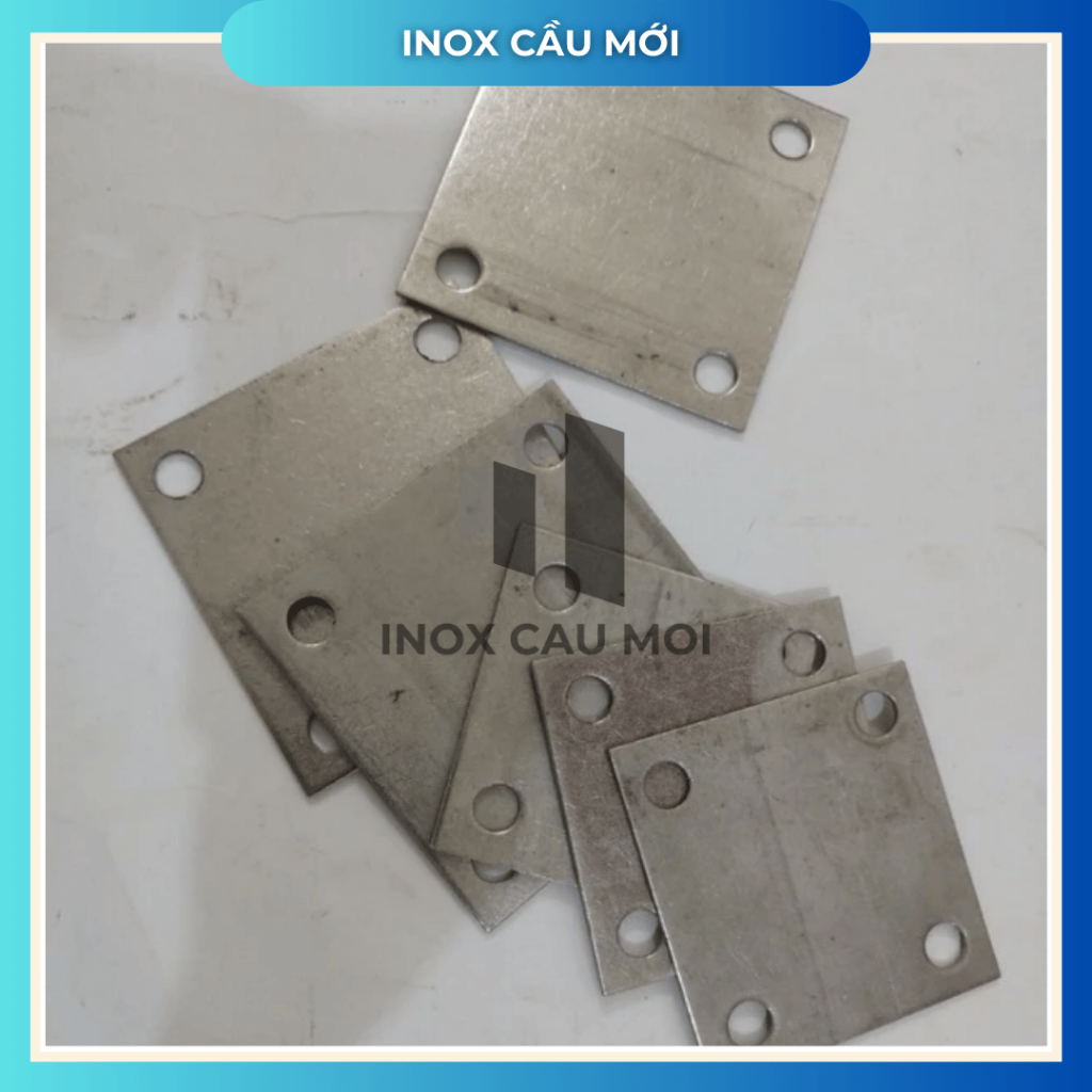 Bản mã inox, mặt bích inox vuông 8x8, 10x10, 12x12, 15x15cm dày 3-5 ly - Hàng chuẩn inox chất lượng