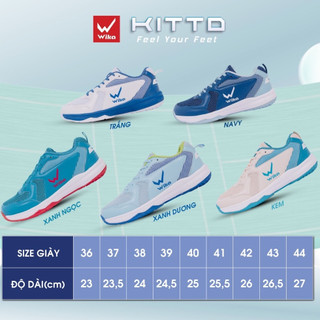 Giày Pickleball Wika Negar , Cầu Lông,Upper kết hợp chất liệu vải mesh siêu Nhẹ, thoáng khí tối đa.
