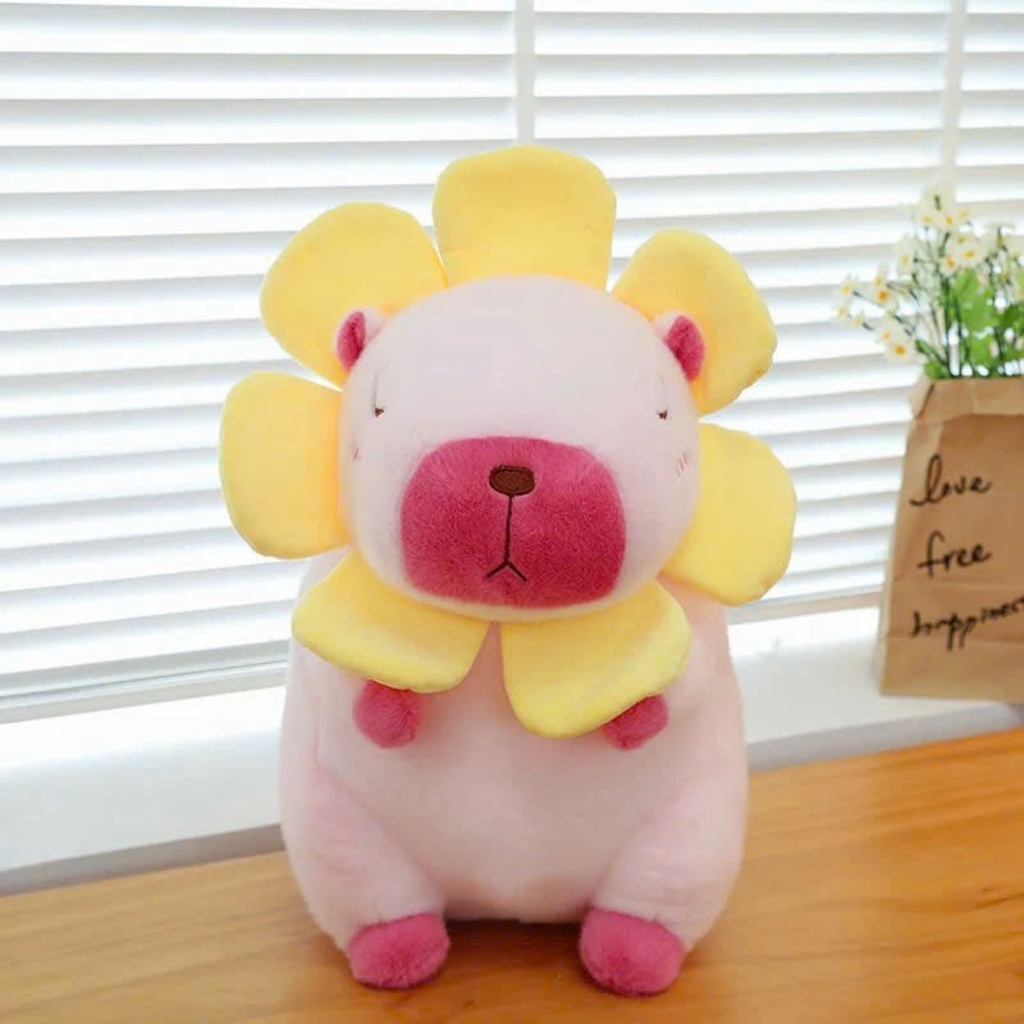 Chuột Capybara Hoa Hướng Dương Thiết Kế Má Hồng Dễ Thương Gấu Cabybara Cao Cấp Mẫu Mới