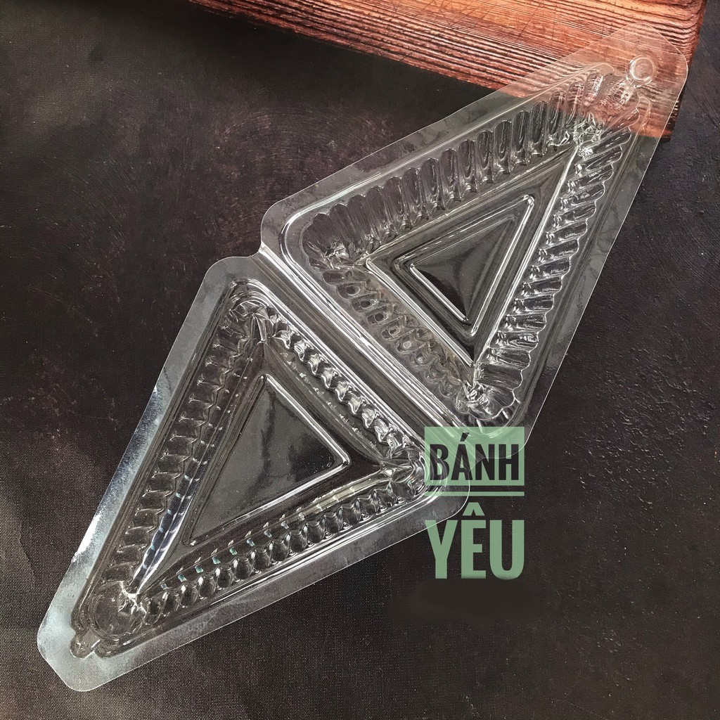 Bộ 10 hộp nhựa đựng bánh tam giác gập - BB38A