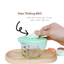 Hộp trữ đông thủy tinh có vạch chia 180ml, Hộp trữ đông nắp silicon chống rò rỉ cho bé tiện lợi
