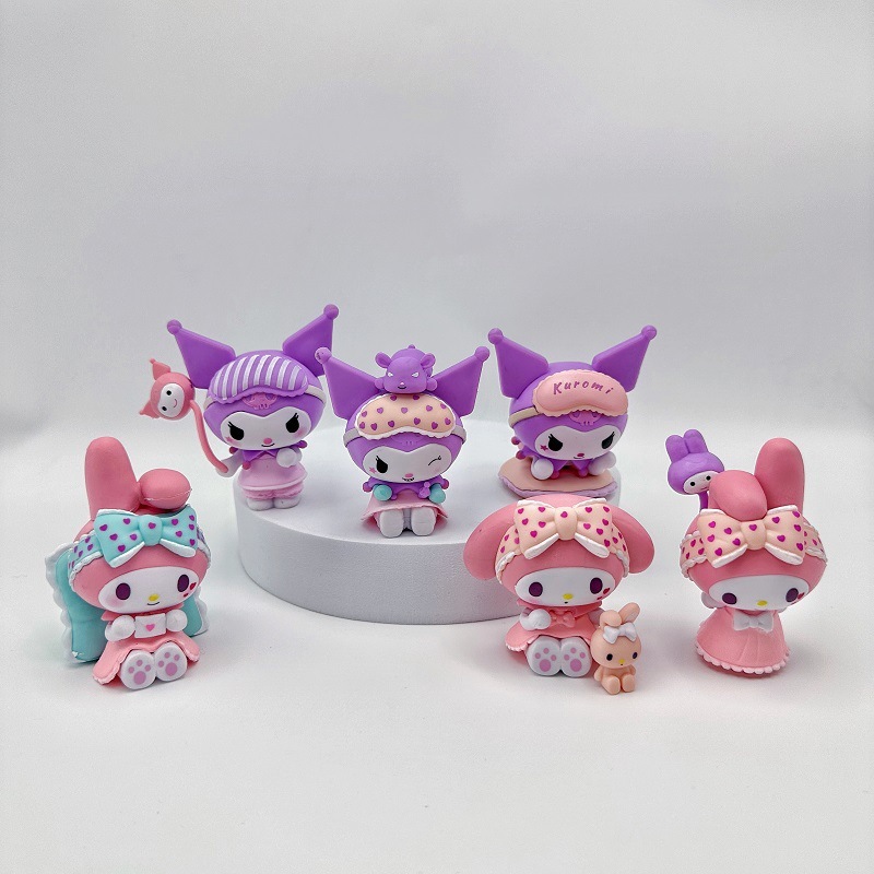 Set 6 Hộp Shin Cậu Bé Bút Chì Mô Hình Kuromi Melody Mô Hình Nhân Vật Shin Chan Dễ Thương - PUPU HOUSE