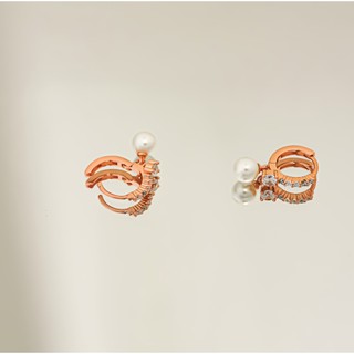 Khuyên tai nữ LAMY Pearl Sparkle Hoops Earrings Rose Gold 3301