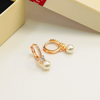 Khuyên tai nữ LAMY Pearl Sparkle Hoops Earrings Rose Gold 3301