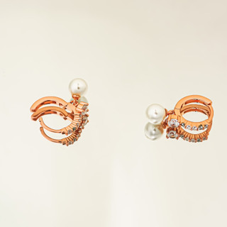 Khuyên tai nữ LAMY Pearl Sparkle Hoops Earrings Rose Gold 3301