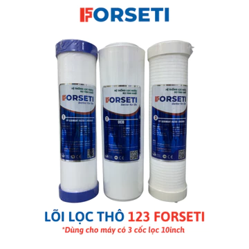Bộ 3 Lõi Lọc Nước FORSETI Cấu Tạo Từ Sợi Bông PP 5 Micron Dùng Thay Thế Cho Các Dòng Máy RO Sử Dụng Cốc Lọc 10 Inch