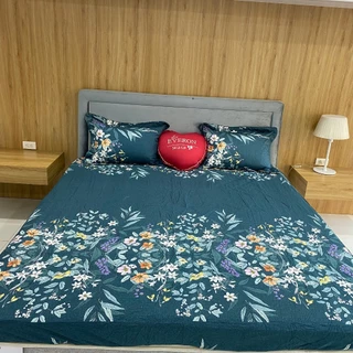 [1m8*2m] Drap Ga chun mỏng everon chính hãng màu xanh vải modal EPM 20068 lẻ hoặc bộ chăn ga gối
