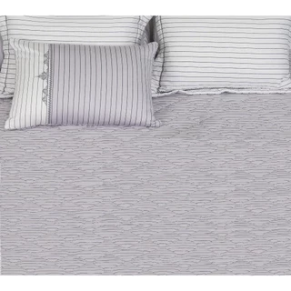 (160s200) Mẫu Drap gối ga CHUN mỏng/chần EVERON EPM 22066 màu kẻ trắng ghi tối phong cách Hàn Quốc, vải modal cao cấp