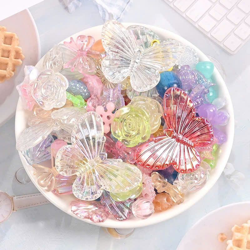 CHARM HỖN HỢP HOA BƯỚM TRONG SUỐT ĐỦ LOẠI