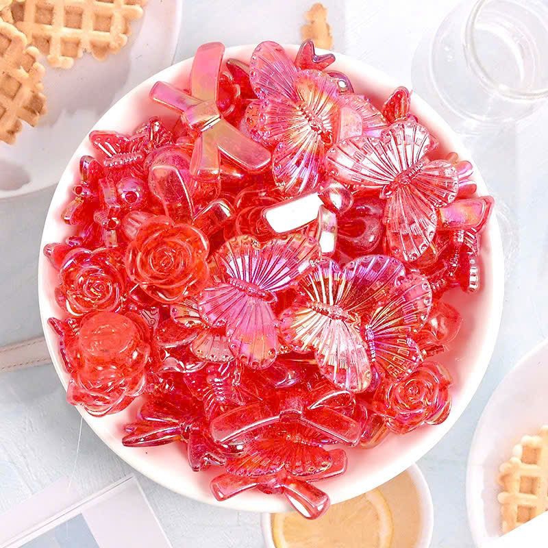 CHARM HỖN HỢP HOA BƯỚM TRONG SUỐT ĐỦ LOẠI
