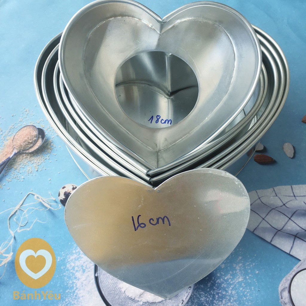 Khuôn nhôm tim đế rời làm khuôn bánh - KHTC