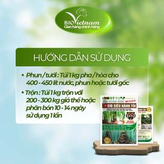 (MUA 5 TẶNG 1, 10 TẶNG 3) Phân bón hỗn hợp BIO SIÊU HÀNH TỎI 1kg nở bụi, chắc củ, hạn chế tóp đầu lá, gãy đổ