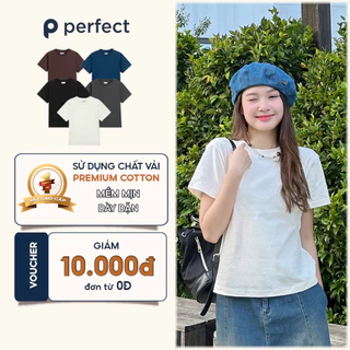 Áo Baby Tee trơn PERFECT vải premium cotton nhiều màu form fit ôm body tay ngắn co dãn 2 chiều