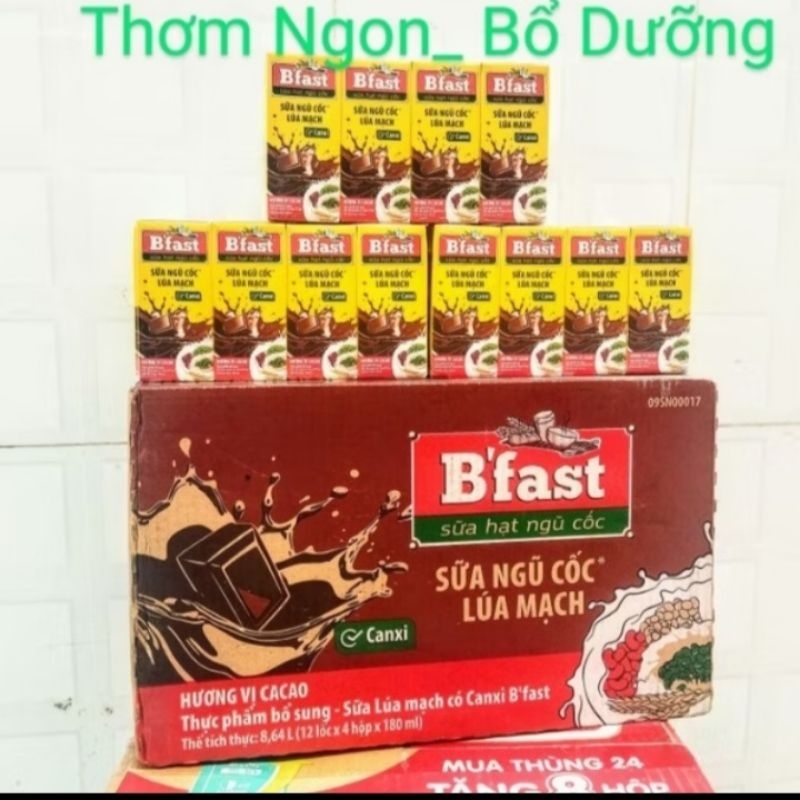 Thùng 48 hộp Sữa Ngũ Cốc Lúa Mạch Bfast Vị Cacao 180ml | Shopee Việt Nam