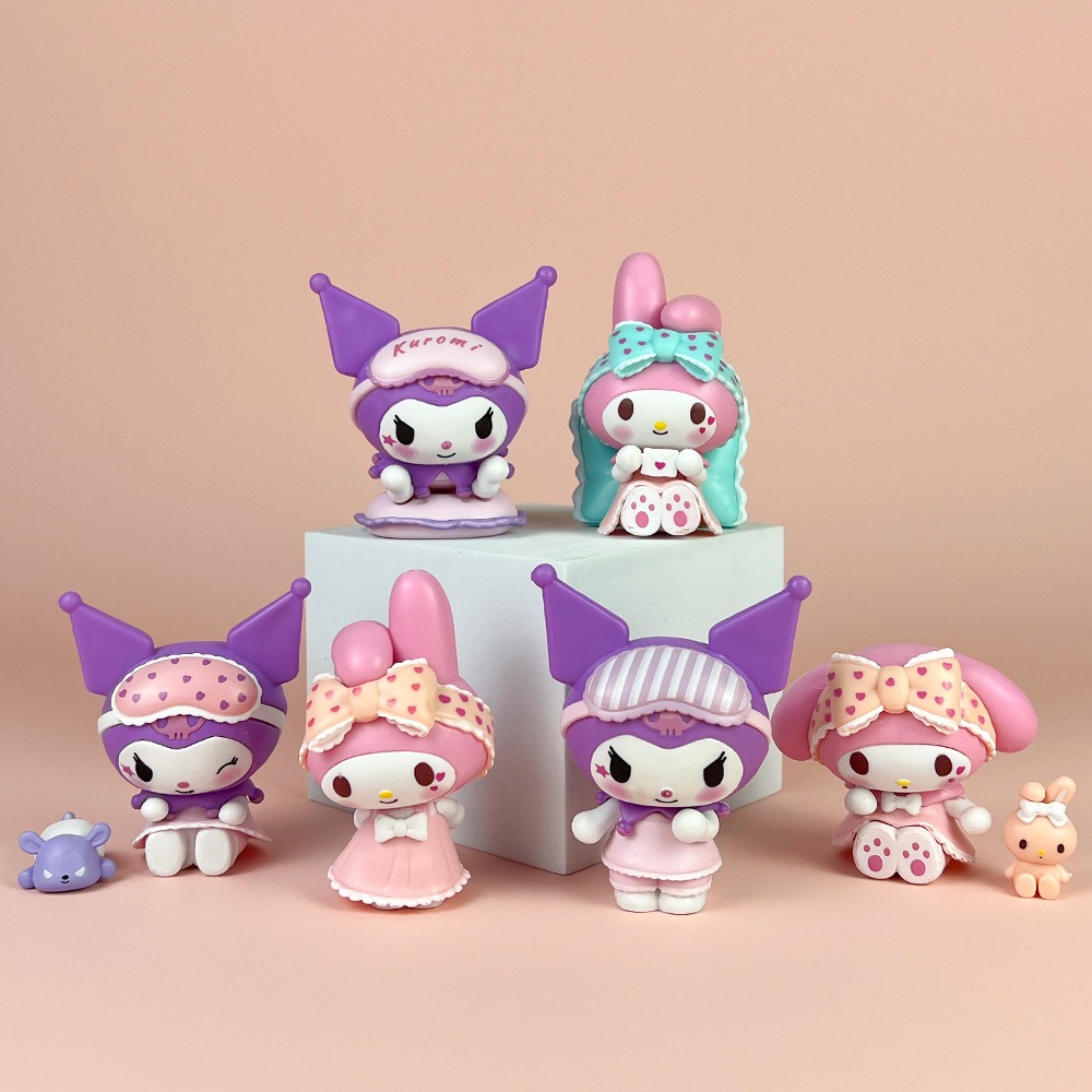 Set 6 Hộp Shin Cậu Bé Bút Chì Mô Hình Kuromi Melody Mô Hình Nhân Vật Shin Chan Dễ Thương - PUPU HOUSE