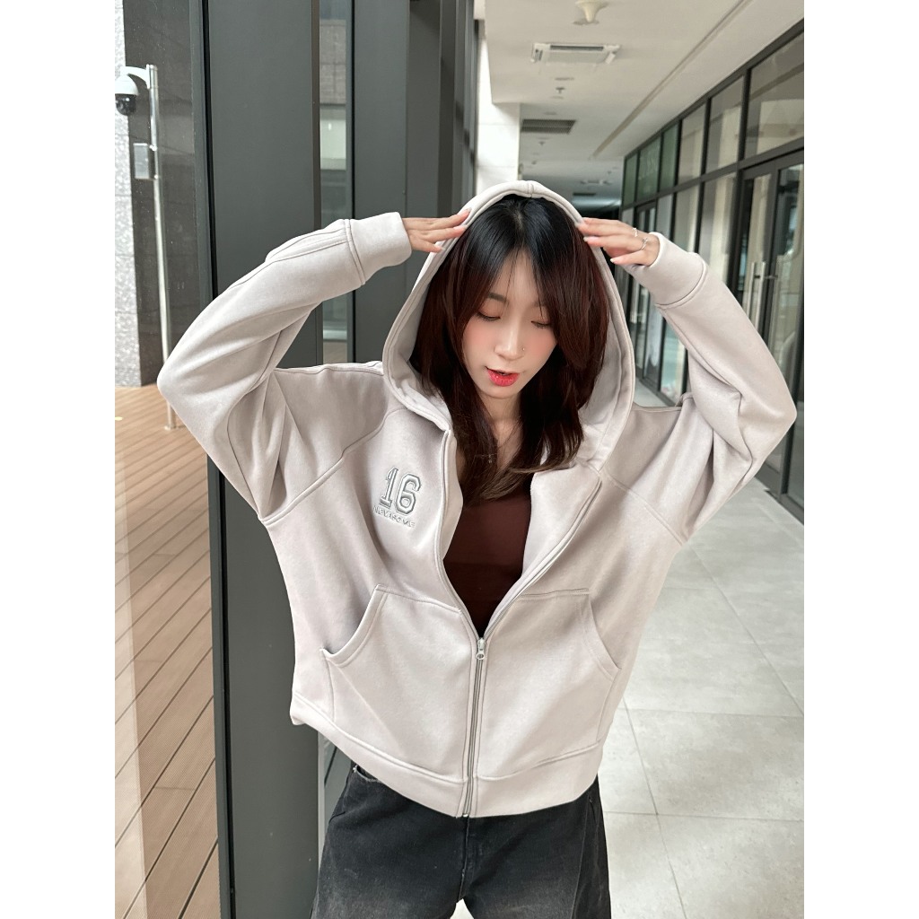 [Xả Hàng] Áo Hoodie Zip 16 Form Boxy Local Brand NEVASOME - Nỉ Lót Lông Cừu 5 Màu 360 gsm Dài Tay Nam Nữ