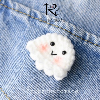 Ghim cài áo Hồn Ma tinh nghịch dễ thương 3cm |Pin, trâm cài balo, cặp, huy hiệu |Shop Rô Handmade