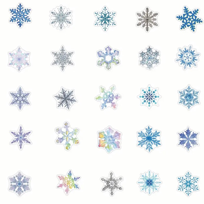 100 sticker bông tuyết dán trang trí noel chống nước tốt