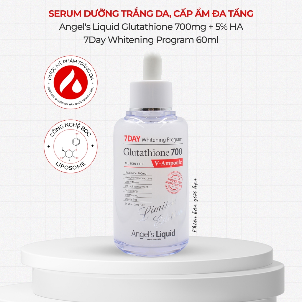Ảnh Serum Làm Trắng, Dưỡng Ẩm Và Làm Chậm Lão Hoá Da Glutathione 700mg + 5% HA Angel's Liquid 7Day 60ml 1