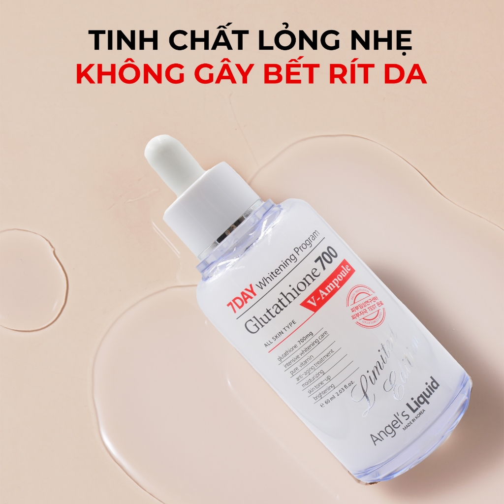 Ảnh Serum Làm Trắng, Dưỡng Ẩm Và Làm Chậm Lão Hoá Da Glutathione 700mg + 5% HA Angel's Liquid 7Day 60ml 4