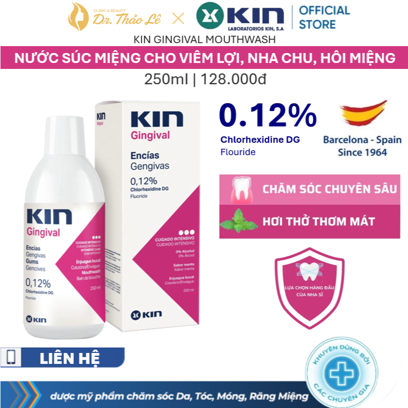 Nước Súc Miệng KIN Gingival Mouthwash Cho Viêm Lợi, Nha Chu, Diệt Khuẩn ...