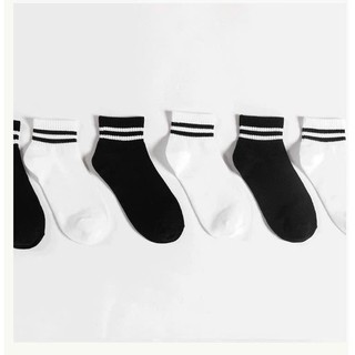 Tất vớ sọc đen trắng phong cách unisex nam nữ