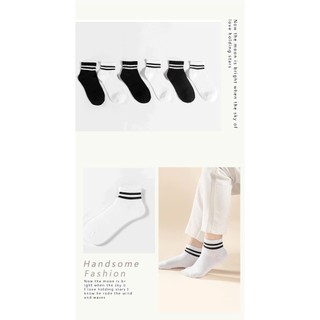 Tất vớ sọc đen trắng phong cách unisex nam nữ