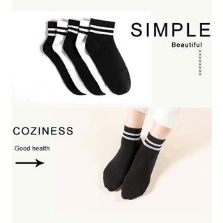 Tất vớ sọc đen trắng phong cách unisex nam nữ
