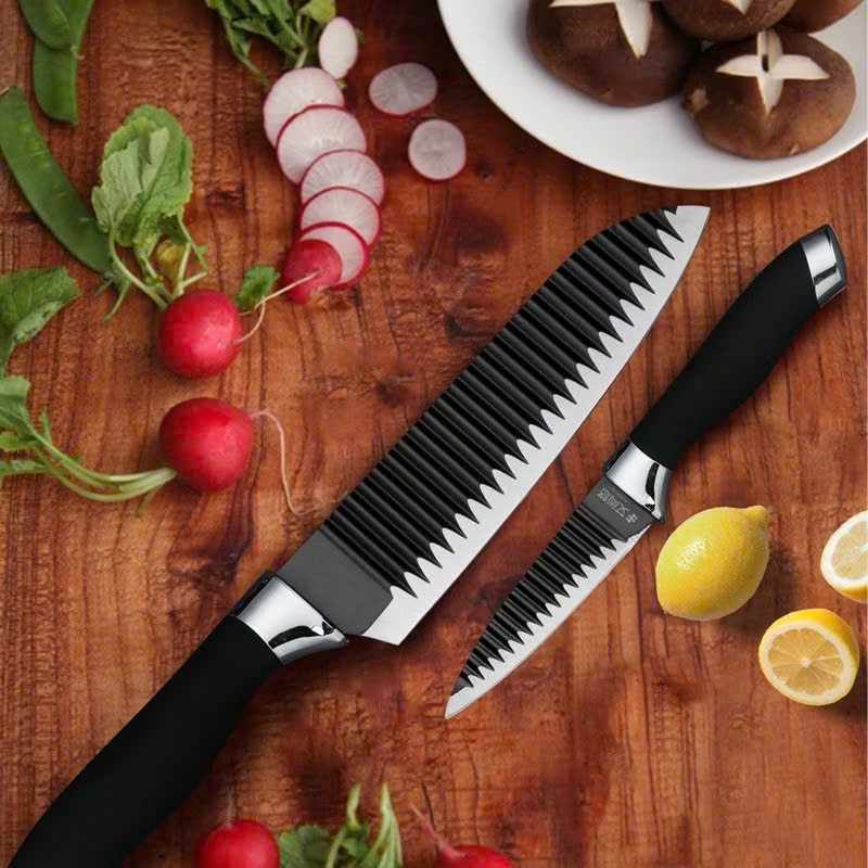 Bộ Dao Nhật 6 Món Cao Cấp Asakh Đa Năng Tiện Dụng,  SET DAO SÓNG 6 CHI TIẾT - DAO37R