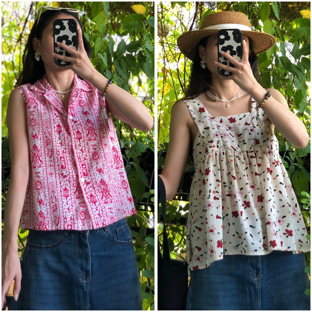 Áo kiểu, áo sơ mi vintage tuyển chọn [April6 clothing]🍂 áo babydoll, hai dây, phối ren, áo lưới, áo đũi tiểu thư 2hand