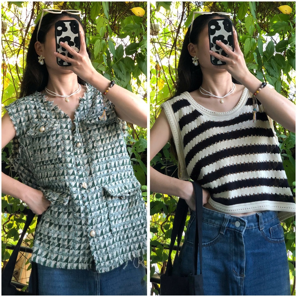 Áo kiểu, áo sơ mi vintage tuyển chọn [April6 clothing]🍂 áo babydoll, hai dây, phối ren, áo lưới, áo đũi tiểu thư 2hand