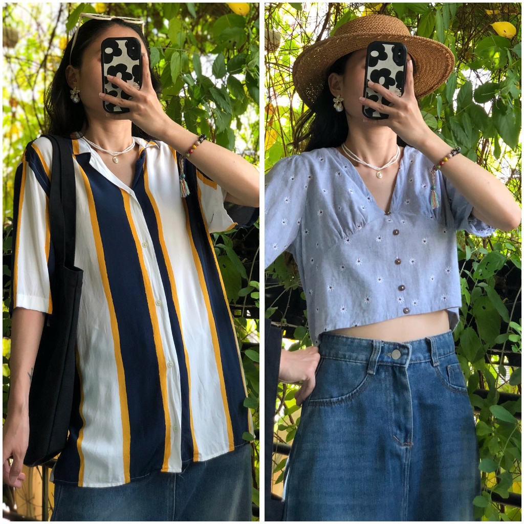 Áo kiểu, áo sơ mi vintage tuyển chọn [April6 clothing]🍂 áo babydoll, hai dây, phối ren, áo lưới, áo đũi tiểu thư 2hand