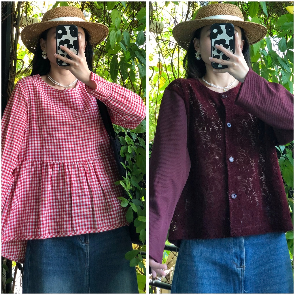 Áo kiểu, áo sơ mi vintage tuyển chọn [April6 clothing]🍂 áo babydoll, hai dây, phối ren, áo lưới, áo đũi tiểu thư 2hand