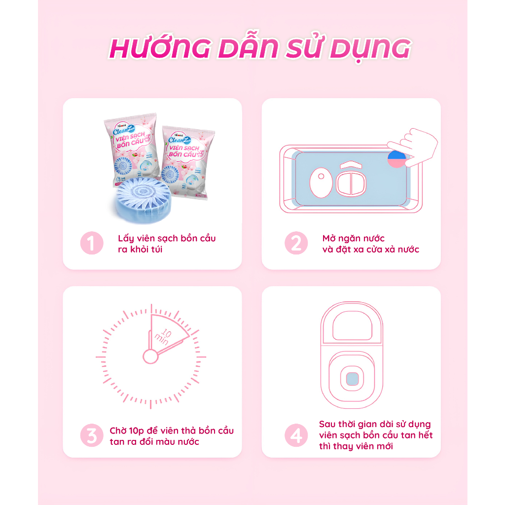 Ảnh Combo Viên sạch bồn cầu CleanZ thả bồn cầu sạch khuẩn tẩy mảng bám khử mùi diệt vi khuẩn toilet 4