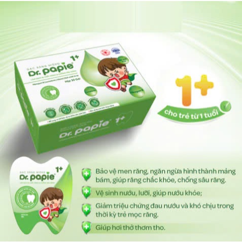 Gạc rơ lưỡi dr.papie 1+ Làm Sạch Răng Lưỡi Nướu, Phòng Chống Sâu Răng Cho Bé Từ 1 Tuổi