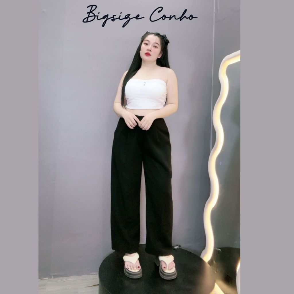 Quần Dài Ống Suông Rộng Bigsize(60kg - 95kg)Lưng Cao 1 Khuy Chất Vải Tuyết Mưa Cao Cấp MẪ QS