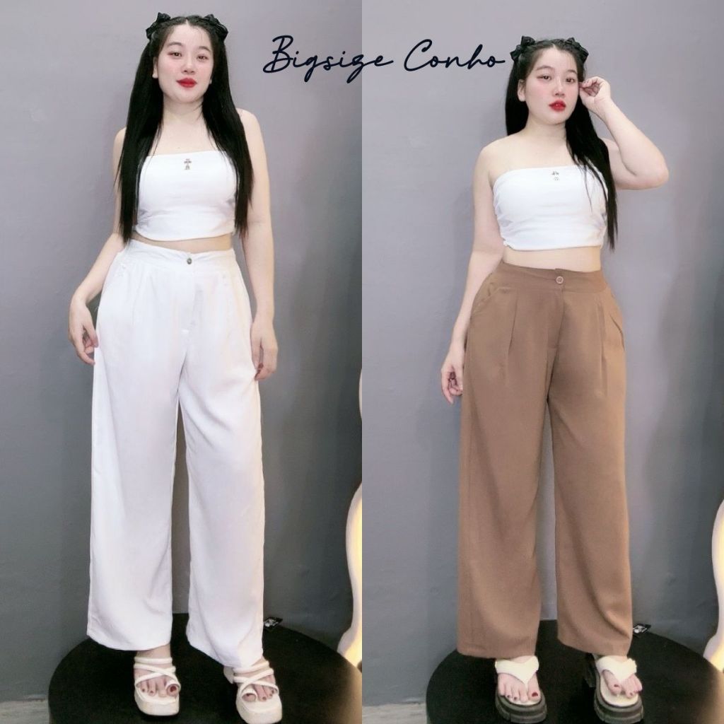Quần Dài Ống Suông Rộng Bigsize(60kg - 95kg)Lưng Cao 1 Khuy Chất Vải Tuyết Mưa Cao Cấp MẪ QS